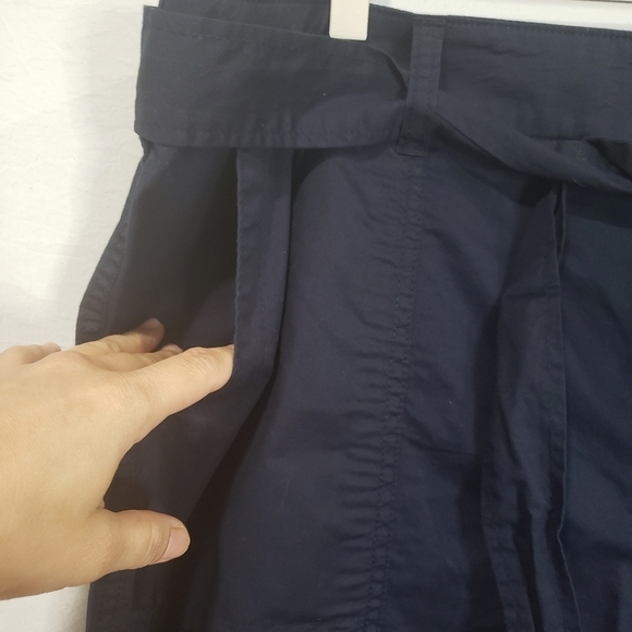 Lane Bryant Belted Utility Poplin Pedal Pants Size 16 in Navy Blue - Picture 6 of 13